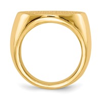 14K Yellow Gold 21.0x 21.5mm Round Closed Back Mens Signet Ring view 2