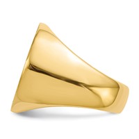 14K Yellow Gold 21.0x 21.5mm Round Closed Back Mens Signet Ring view 3