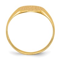 14K Yellow Gold 9.5x 8.5mm Round Open Back Signet Ring view 2