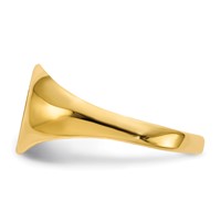 14K Yellow Gold 9.5x 8.5mm Round Open Back Signet Ring view 3