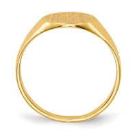 10K Yellow Gold 9.5x10.5mm Round Open Back Signet Ring view 2