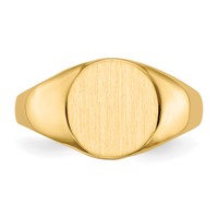 10K Yellow Gold 9.5x10.5mm Round Open Back Signet Ring view 4