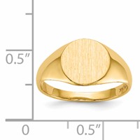 14K Yellow Gold 9.5x 10.0mm Round Open Back Signet Ring view 5