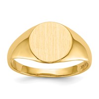10K Yellow Gold 9.5x10.5mm Round Open Back Signet Ring view 1