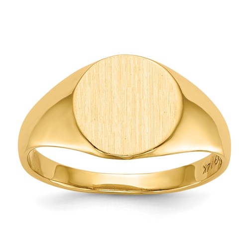 14K Yellow Gold 9.5x 10.0mm Round Open Back Signet Ring