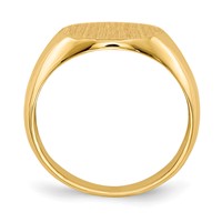 14K Yellow Gold 13.5x 12.5mm Round Open Back Mens Signet Ring view 2