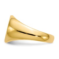 14K Yellow Gold 13.5x 12.5mm Round Open Back Mens Signet Ring view 3