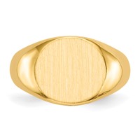 14K Yellow Gold 13.5x 12.5mm Round Open Back Mens Signet Ring view 4
