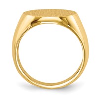 14K Yellow Gold 15.5x15.0mm Round Open Back Signet Ring view 2