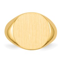 14K Yellow Gold 15.5x15.0mm Round Open Back Signet Ring view 4