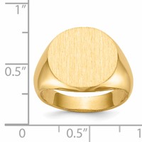 14K Yellow Gold 15.5x15.0mm Round Open Back Signet Ring view 5