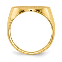 14K Yellow Gold 18.0x 17.5mm Round Open Back Mens Signet Ring view 2