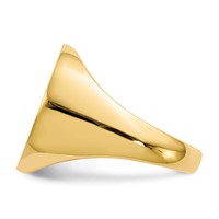 14K Yellow Gold 18.0x 17.5mm Round Open Back Mens Signet Ring view 3