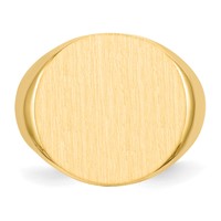 14K Yellow Gold 18.0x 17.5mm Round Open Back Mens Signet Ring view 4