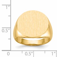 14K Yellow Gold 18.0x 17.5mm Round Open Back Mens Signet Ring view 5