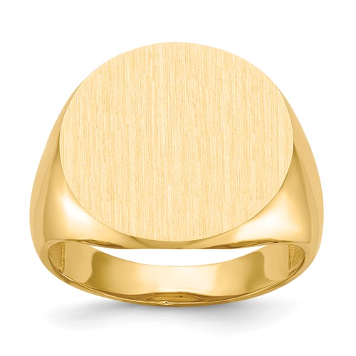 10ky 17.5x18.0mm Open Back Men's Signet Ring
