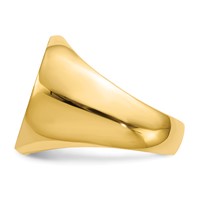 14K Yellow Gold 18.0x 18.0mm Round Open Back Mens Signet Ring view 3