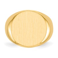 14K Yellow Gold 18.0x 18.0mm Round Open Back Mens Signet Ring view 4