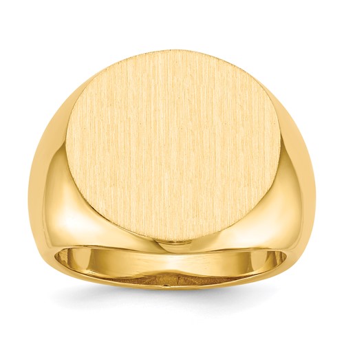 14k 18.0x18.0mm Open Back Mens Signet Ring