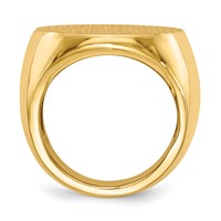 14K Yellow Gold 21.0x 21.5mm Round Open Back Mens Signet Ring view 2