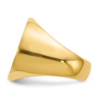 14K Yellow Gold 21.0x 21.5mm Round Open Back Mens Signet Ring view 3