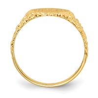 14K Yellow Gold 9.5x8.5mm Round Closed Back Signet Ring view 2