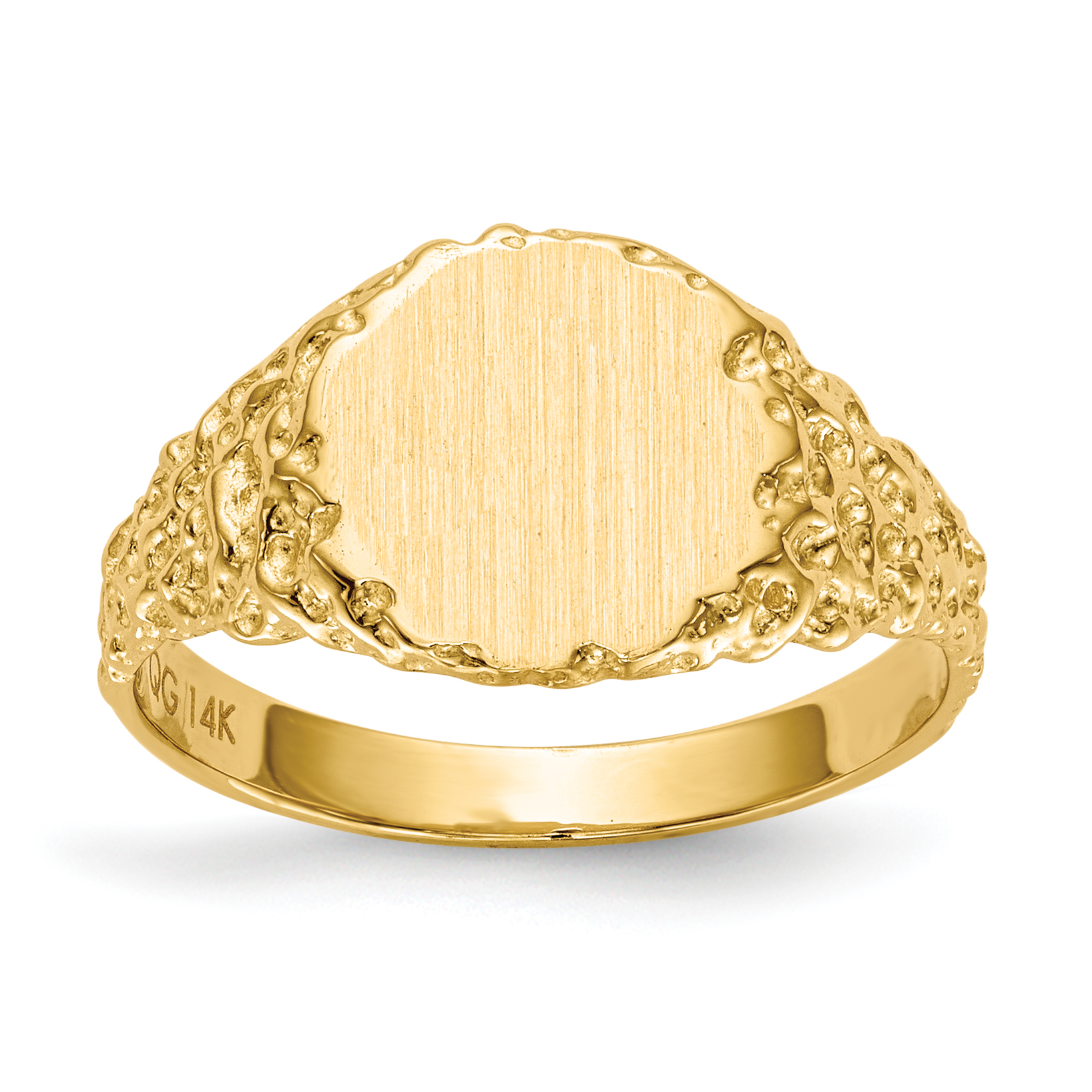 14k 9.5x8.5mm Closed Back Signet Ring (RS291)
