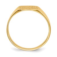 14K Yellow Gold 9.0x8.5mm Cushion Closed Back Signet Ring view 2