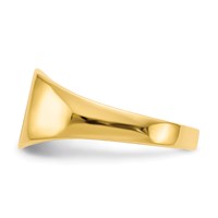 14K Yellow Gold 9.0x8.5mm Cushion Closed Back Signet Ring view 3