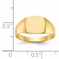 14K Yellow Gold 9.0x8.5mm Cushion Closed Back Signet Ring view 5