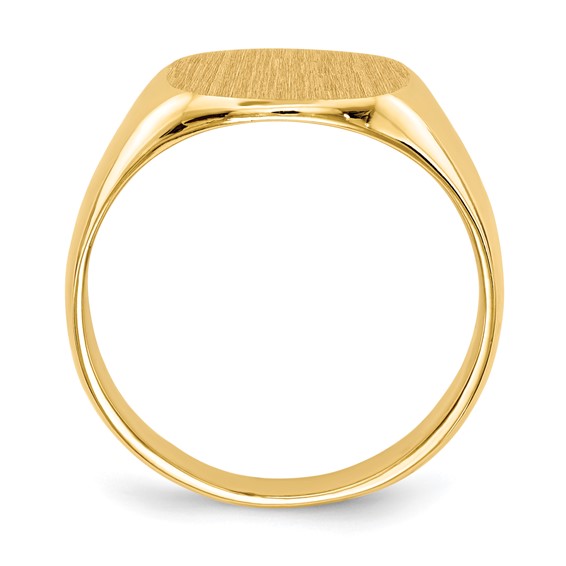 18ky 12.5x13.5mm Closed Back Men's Signet Ring