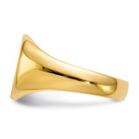 14K Yellow Gold 13.5x 12.5mm Cushion Closed Back Mens Signet Ring view 3