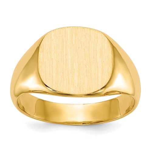 14k 13.5x12.5mm Closed Back Mens Signet Ring