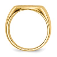 14K Yellow Gold 15.0x 13.5mm Cushion Closed Back Mens Signet Ring view 2