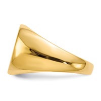 14K Yellow Gold 15.0x 13.5mm Cushion Closed Back Mens Signet Ring view 3