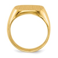 10K Yellow Gold 16.0x 17.0mm Cushion-shaped Closed Back Mens Signet Ring view 2
