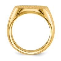 14K Yellow Gold 17.0x 17.0mm Cushion Closed Back Mens Signet Ring view 2