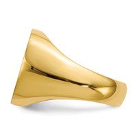 14K Yellow Gold 17.0x 17.0mm Cushion Closed Back Mens Signet Ring view 3