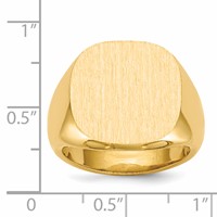 14K Yellow Gold 17.0x 17.0mm Cushion Closed Back Mens Signet Ring view 5