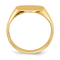 14K Yellow Gold 13.5x 12.0mm Cushion Open Back Mens Signet Ring view 2