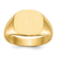 14K Yellow Gold 13.5x 12.0mm Cushion Open Back Mens Signet Ring view 1