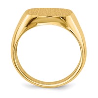 14K Yellow Gold 15.0x13.5mm Cushion Open Back Mens Signet Ring view 2