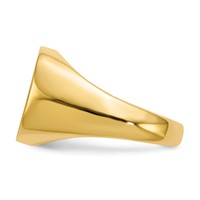 14K Yellow Gold 15.0x13.5mm Cushion Open Back Mens Signet Ring view 3