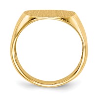 14K Yellow Gold 15.0x 15.5mm Cushion Open Back Mens Signet Ring view 2