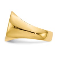 14K Yellow Gold 15.0x 15.5mm Cushion Open Back Mens Signet Ring view 3
