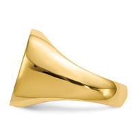 14K Yellow Gold 17.0x 17.0mm Cushion Open Back Mens Signet Ring view 3