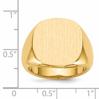 14K Yellow Gold 17.0x 17.0mm Cushion Open Back Mens Signet Ring view 5