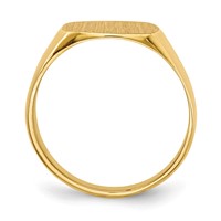 14K Yellow Gold 13.0x 12.0mm Cushion Closed Back Mens Signet Ring view 2