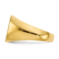 14K Yellow Gold 13.0x 12.0mm Cushion Closed Back Mens Signet Ring view 3