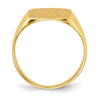 14K Yellow Gold 13.5x 15.0mm Cushion Closed Back Mens Signet Ring view 2